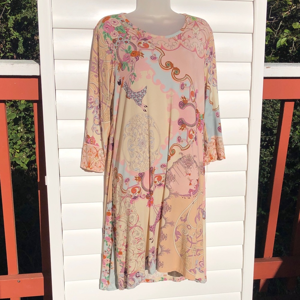 Johnny Was Pastel Long Sleeve Dress